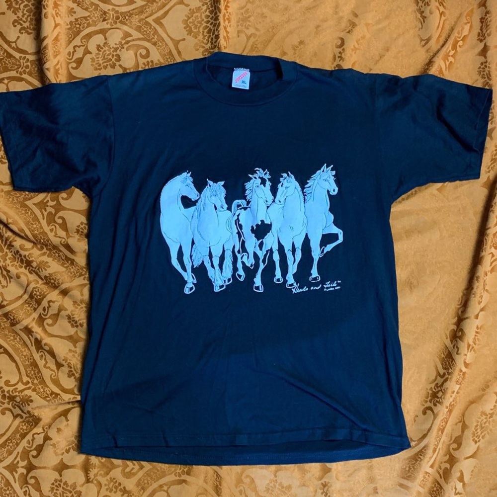 Vintage 80s Linda Lori heads and tails t-shirt